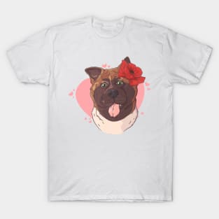 Dog with flower T-Shirt